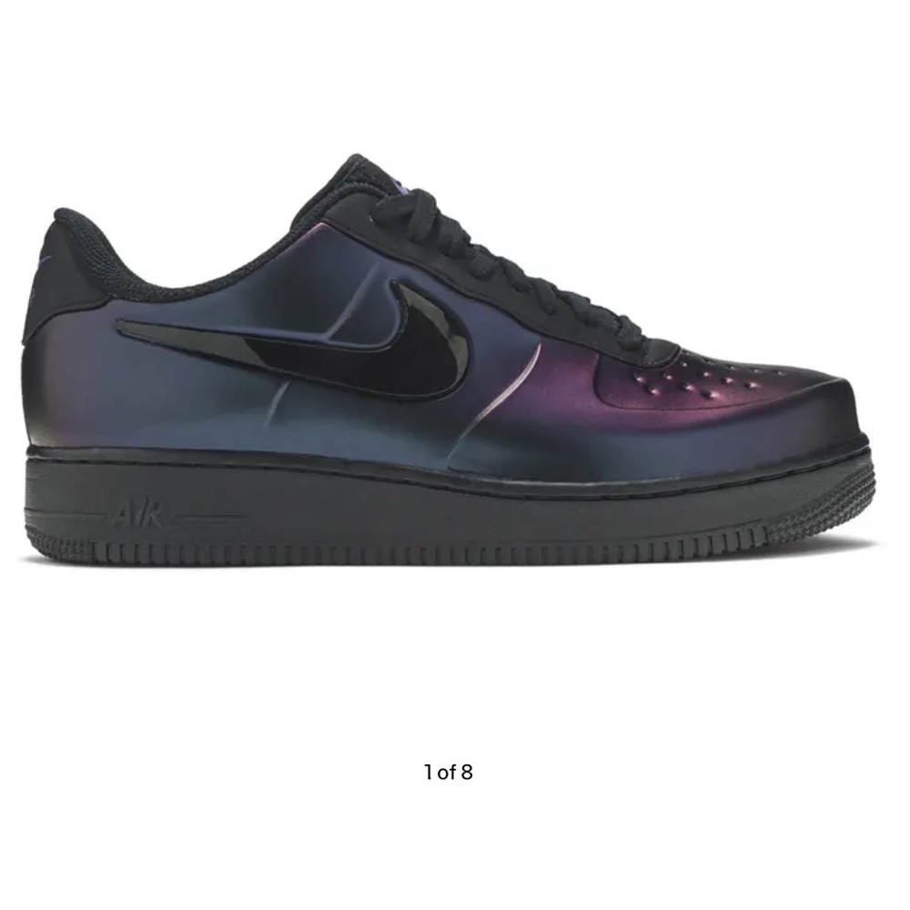 Nike Black and Iridescent Blue Sneakers